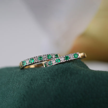 Emerald &amp; Diamond Hoop Earrings