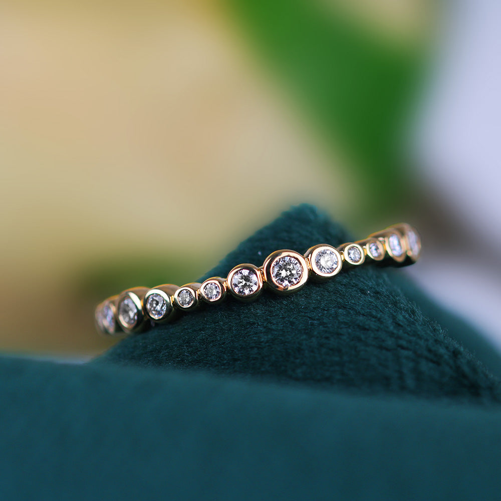 Multi Stone Diamond Bezel Set Ring