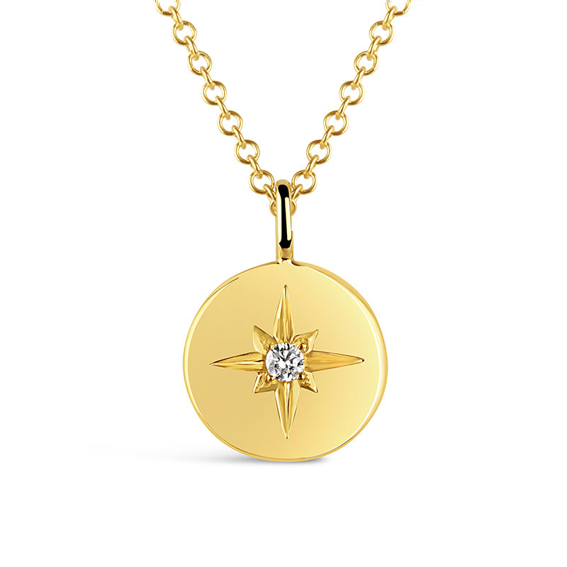 Rocks North Star Diamond &amp; Round Disc Pendant