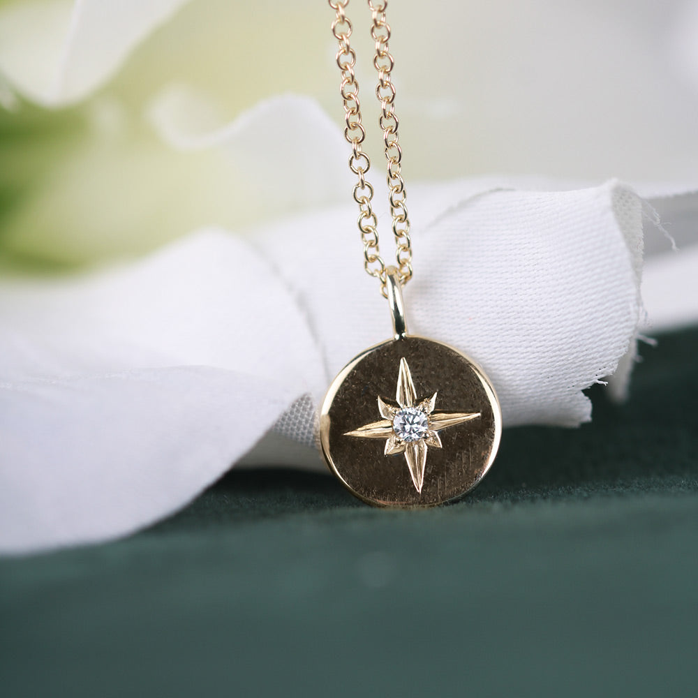 Rocks North Star Diamond &amp; Round Disc Pendant