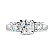 Load image into Gallery viewer, 3 Stone Round Brilliant Solitaire Engagement Ring 2.09ct