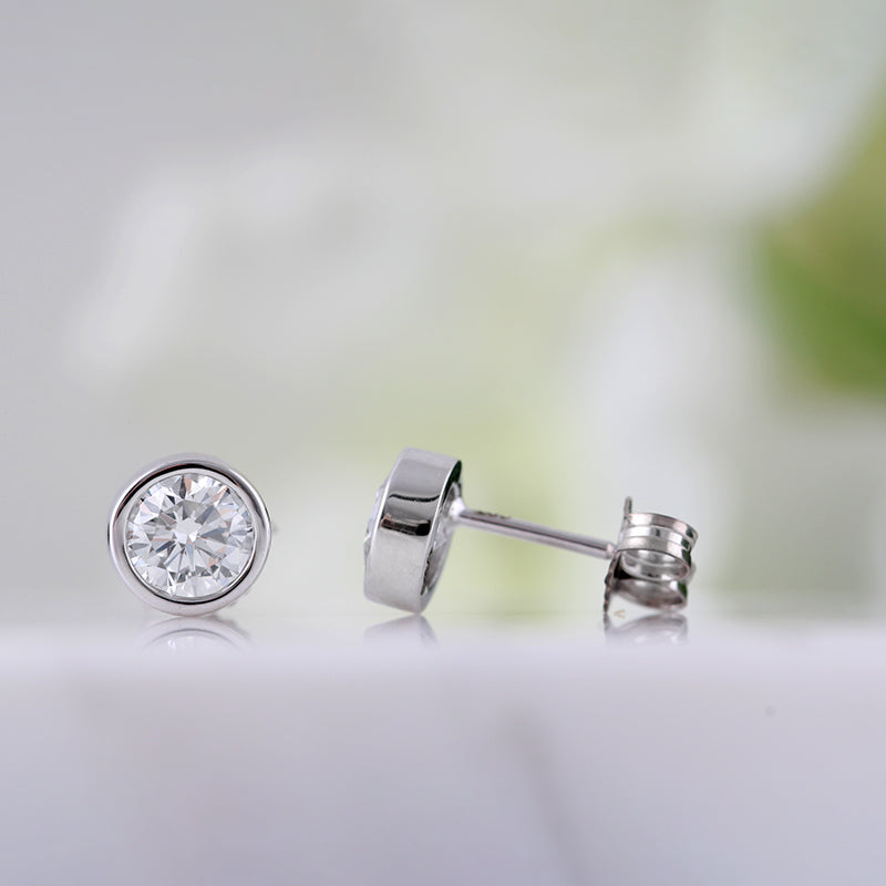 Diamond Solitaire Stud Earrings 1.11ct