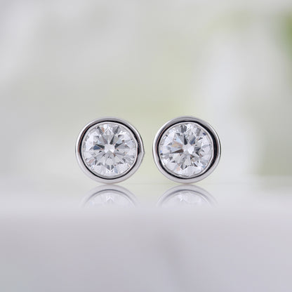 Diamond Solitaire Stud Earrings 1.11ct