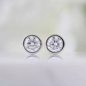 Diamond Solitaire Stud Earrings 1.11ct