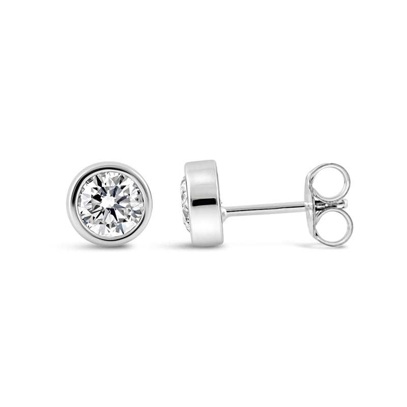 Diamond Solitaire Stud Earrings 1.11ct