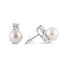 Load image into Gallery viewer, Freshwater Pearl &amp; Diamond Earrings