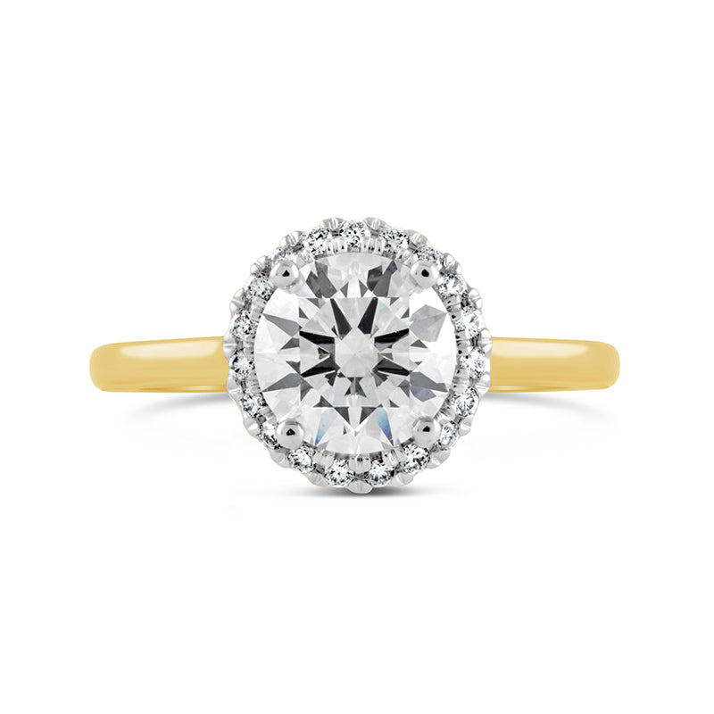 Round Brilliant Cut Halo Engagement Ring 1.72ct