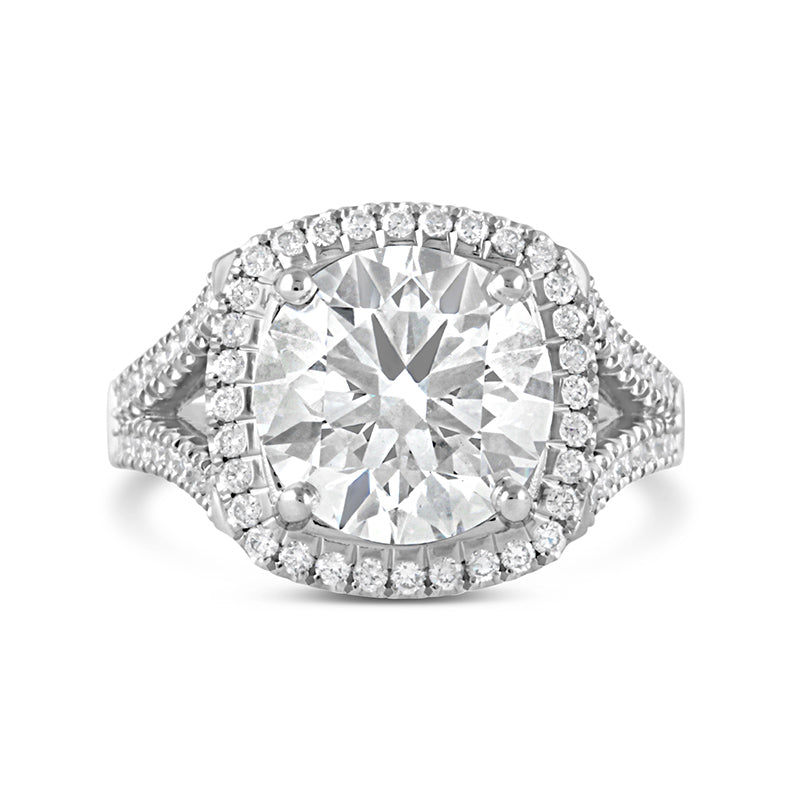 Round Brilliant Halo Engagement Ring 4.86ct