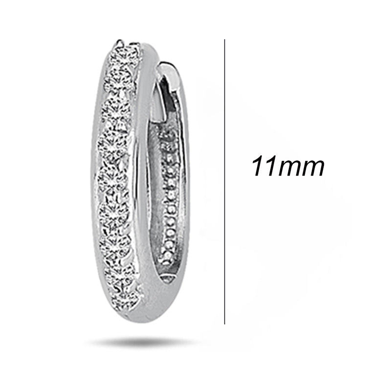 Diamond Hoop Earrings 11mm