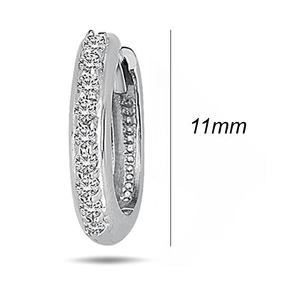 Diamond Hoop Earrings 11mm