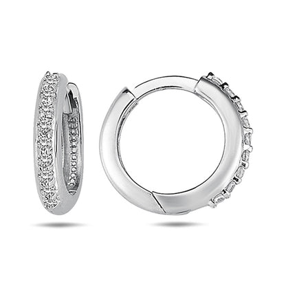 Diamond Hoop Earrings 11mm