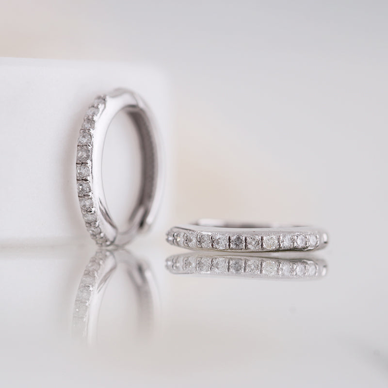 Diamond Hoop Earrings 13mm