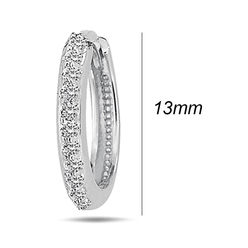 Diamond Hoop Earrings 13mm