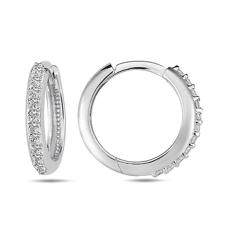 Diamond Hoop Earrings 13mm