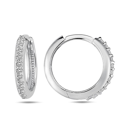 Diamond Hoop Earrings 13mm