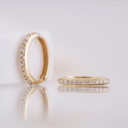 Diamond Hoop Earrings 15mm