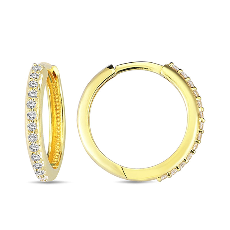 Diamond Hoop Earrings 15mm