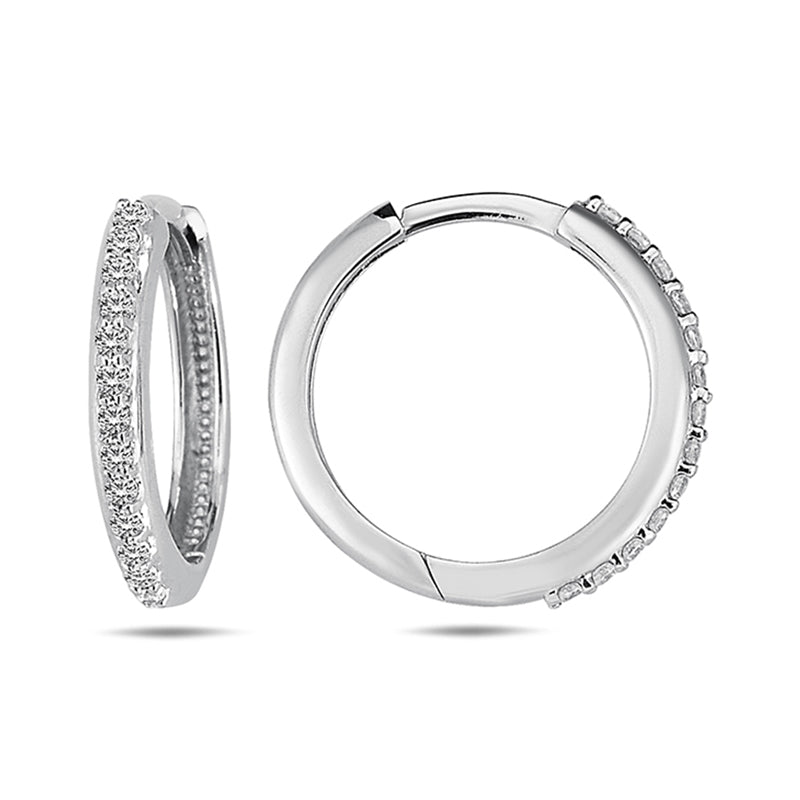 Diamond Hoop Earrings 15mm