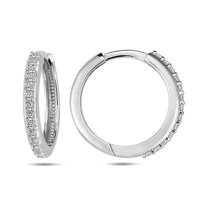 Diamond Hoop Earrings 15mm