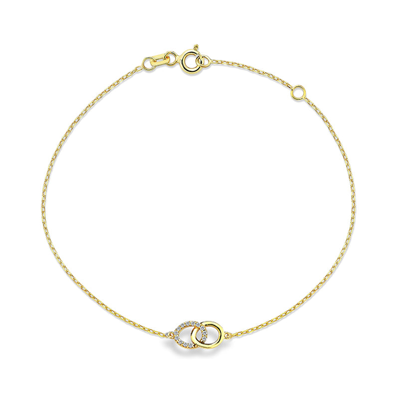 White Stone Interlocking Circle Bracelet