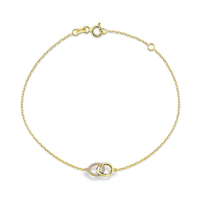 White Stone Interlocking Circle Bracelet