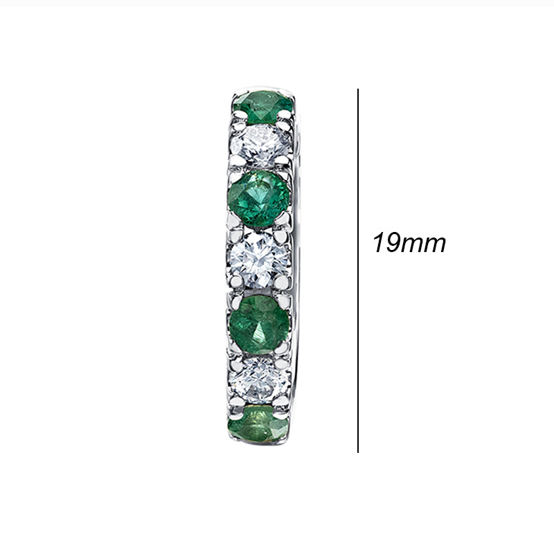 Emerald &amp; Diamond Hoop Earrings