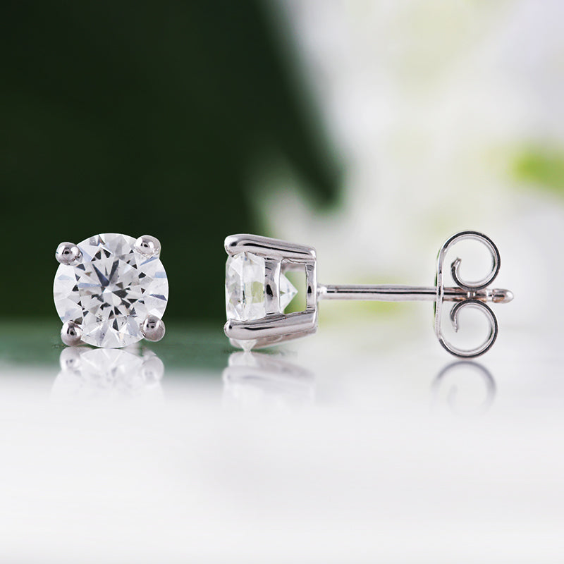 Diamond Solitaire Stud Earrings 1.80ct