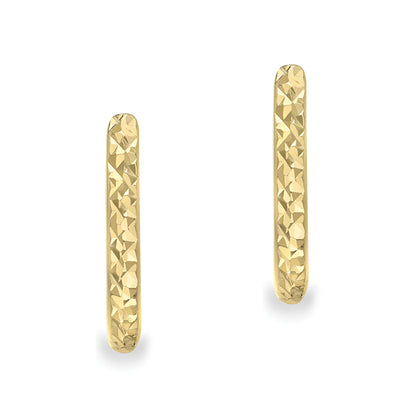 Diamond Cut Huggie Earrings