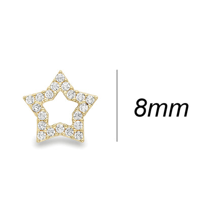 White Stone Star Stud Earrings