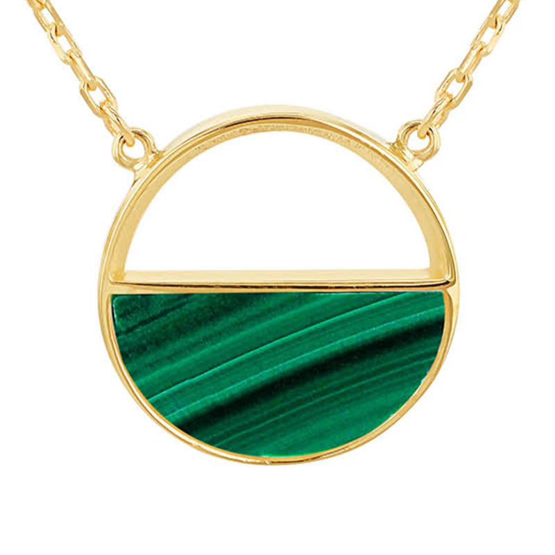 Half Malachite Circle Necklace