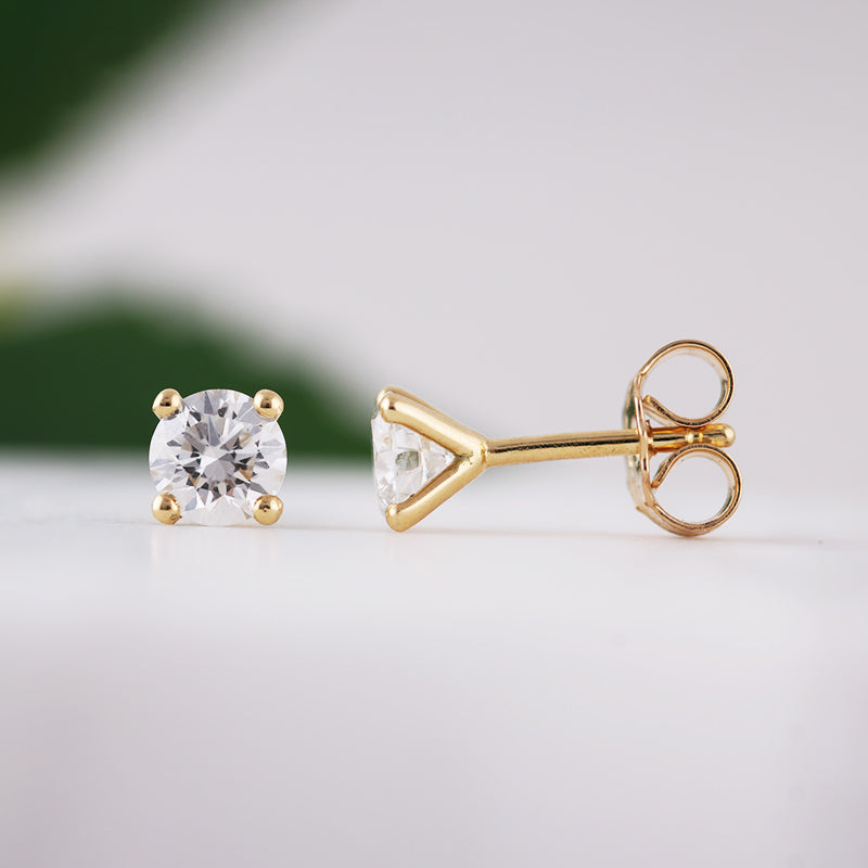 Diamond Solitaire Stud Earrings - 1.03ct