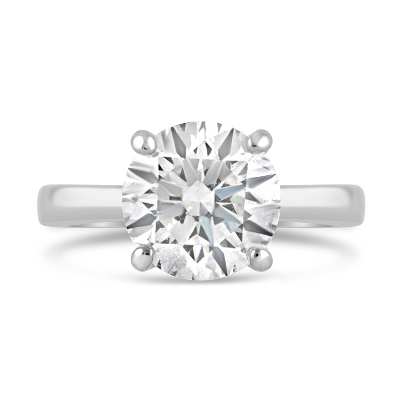 Round Brilliant 4 Claw Solitaire Engagement Ring 3.00ct