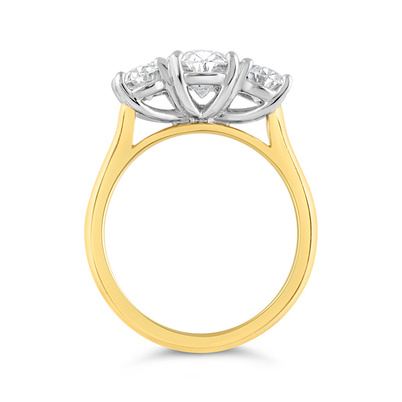 Oval Three Stone Engagement Ring 2.55ct