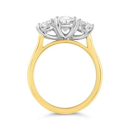 Oval Three Stone Engagement Ring 2.55ct