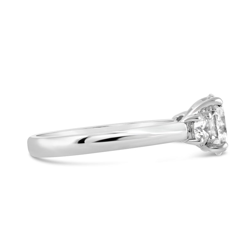 Round Brilliant Three Stone Engagement Ring 2.61ct