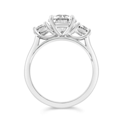 Round Brilliant Three Stone Engagement Ring 2.61ct