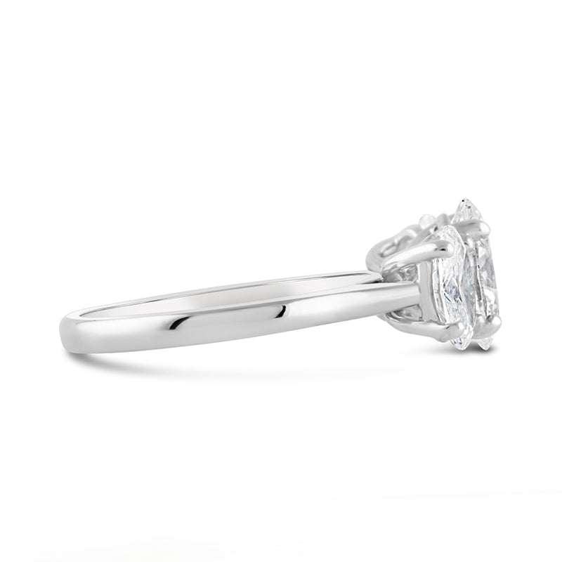 Oval Three Stone Engagement Ring 2.55ct