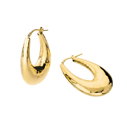 Graduated Hammered Hoop Earrings