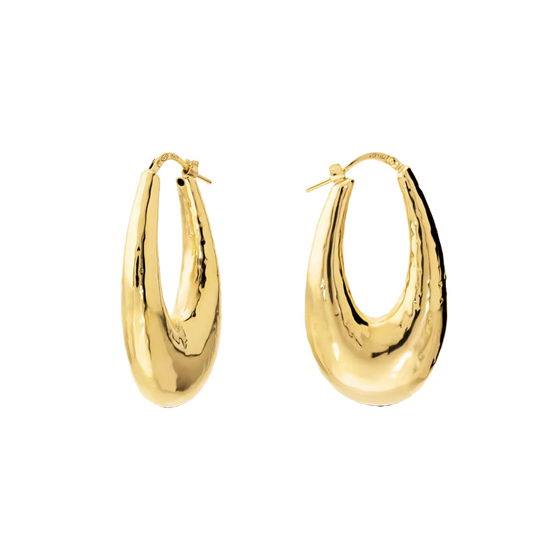 Graduated Hammered Hoop Earrings