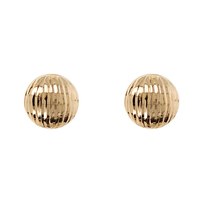 Lined Button Stud Earrings