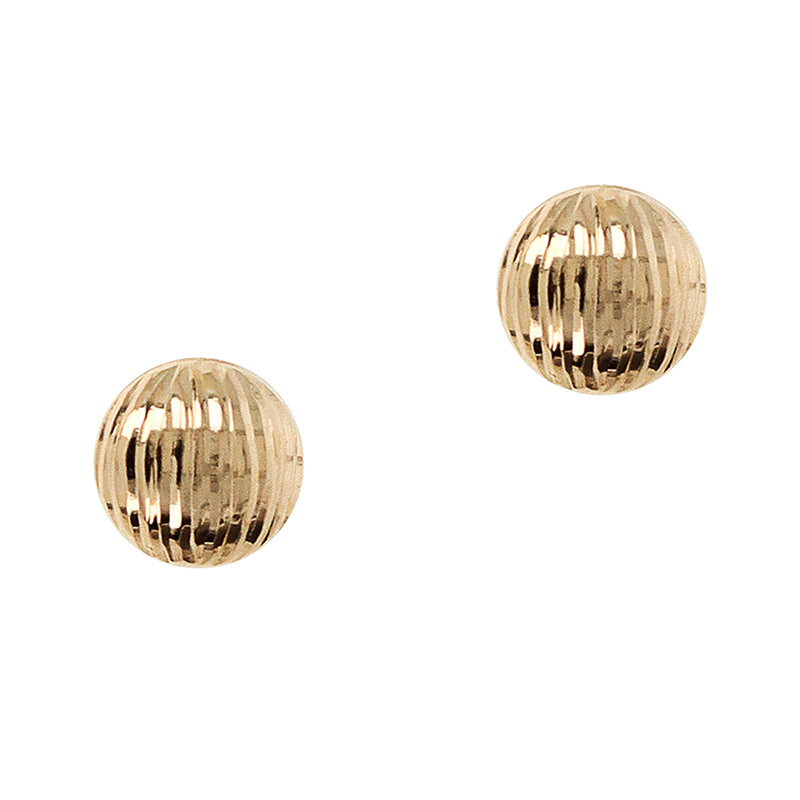 Lined Button Stud Earrings