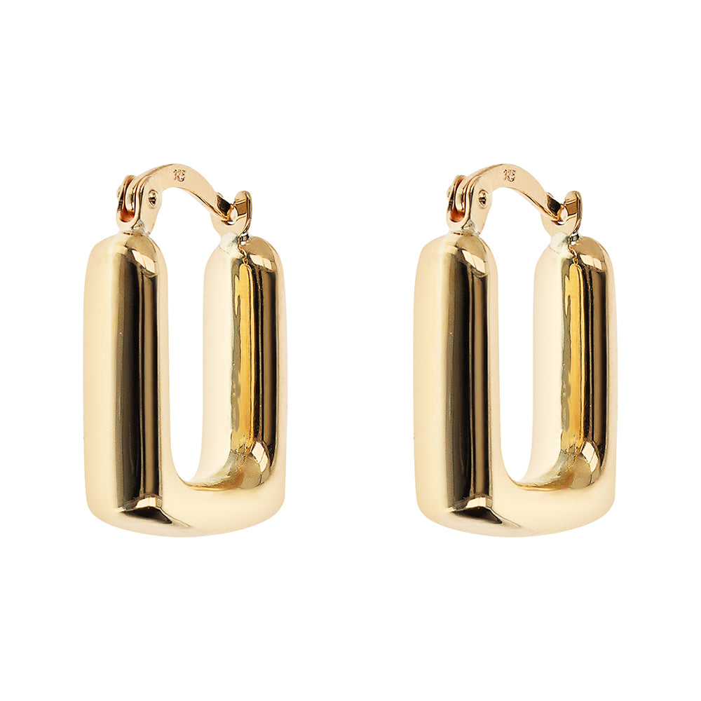 Rectangular Huggie Hoop Earrings