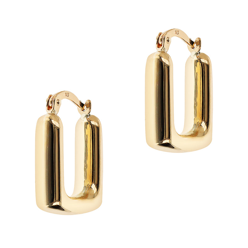 Rectangular Huggie Hoop Earrings