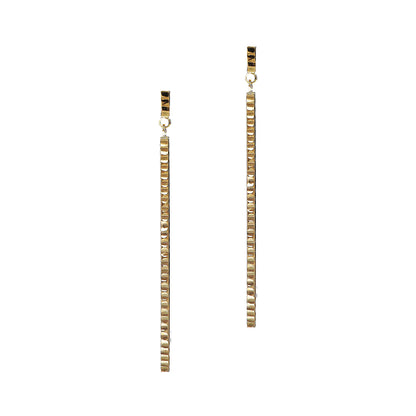 Diamond Cut Bar Drop Earrings