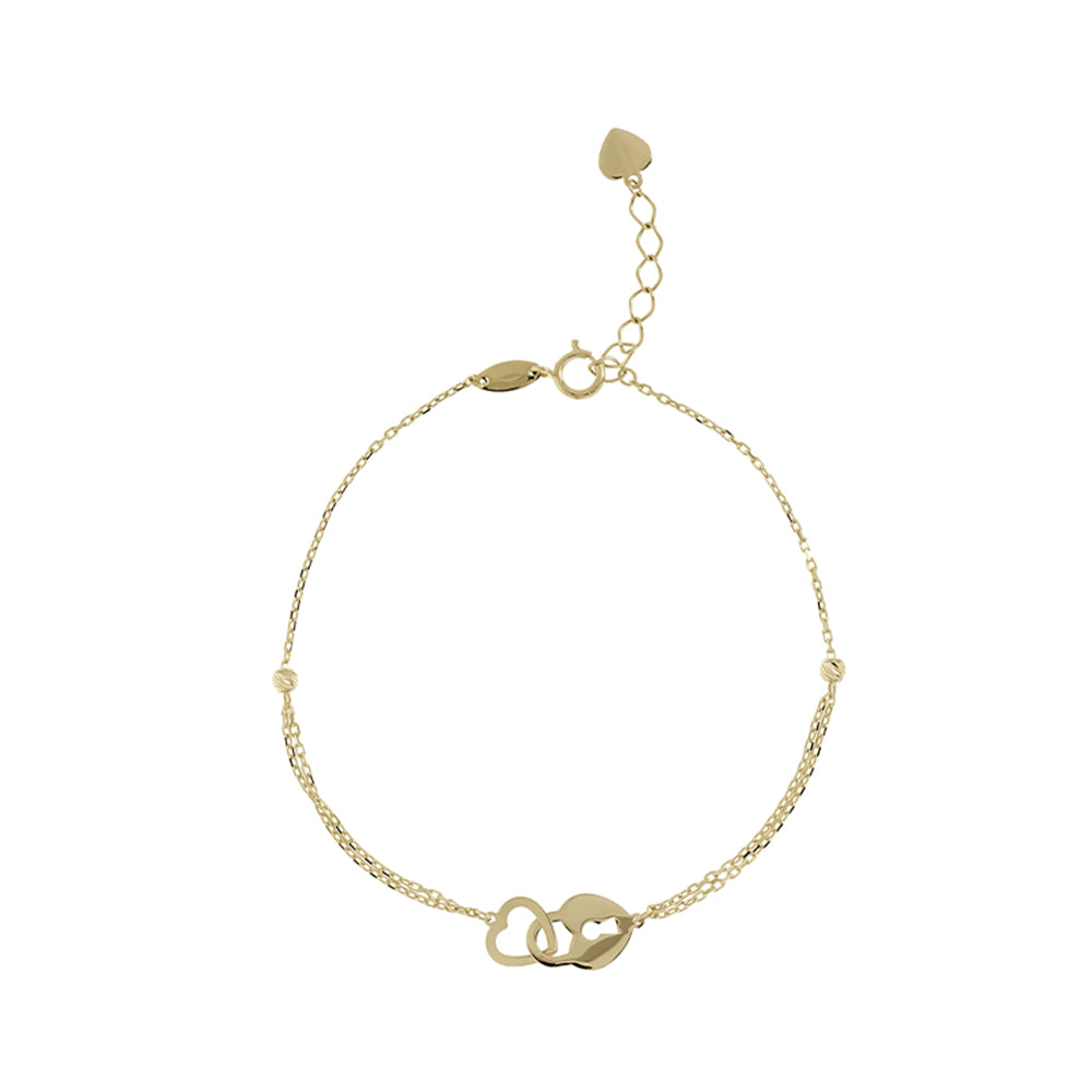 Interlocking Heart & Locket Chain Bracelet