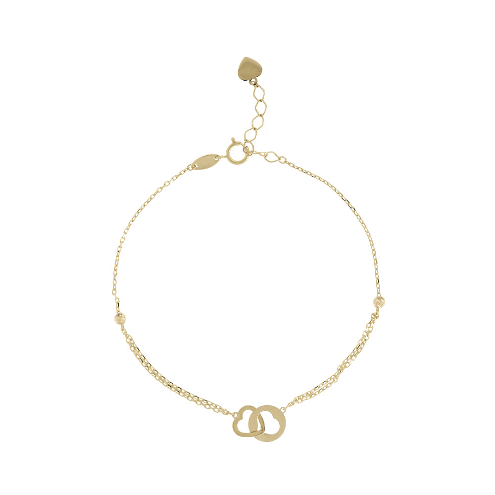 Double Heart Chain Bracelet