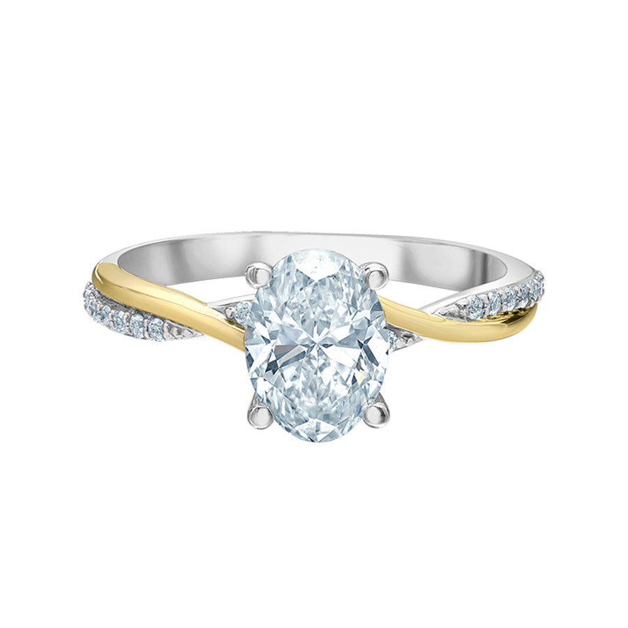 Oval Twist Band Solitaire Engagement Ring 1.63ct