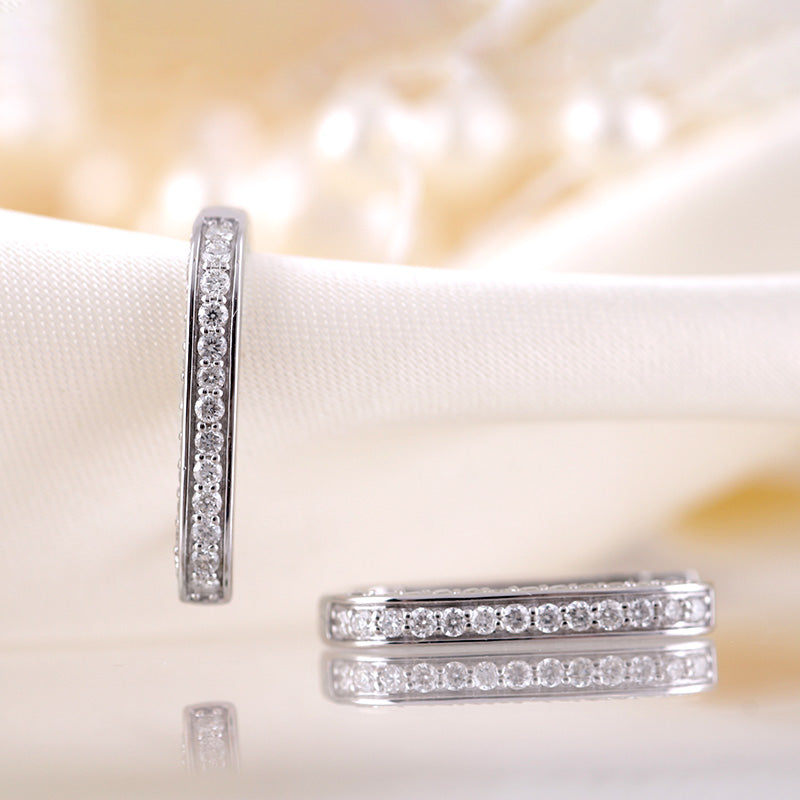 Oval Diamond Hoop Earrings