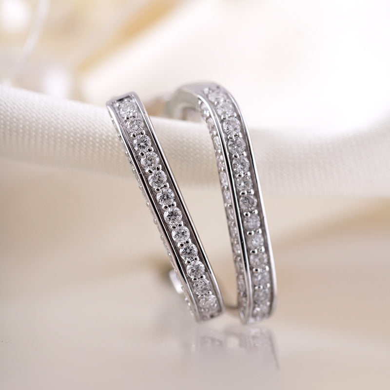 Oval Diamond Hoop Earrings