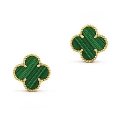 Malachite Quatrefoil Earrings